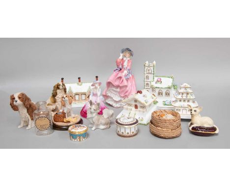 A Tray of Porcelain and Other Collectibles, including Royal Doulton "Top o' the Hill", HN1849, various Coalport houses, Royal