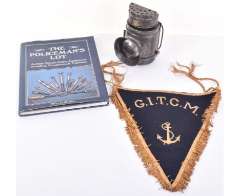 A Dolan &amp; Co “The Crescent Lamp” policeman’s lantern, a Hastings Police The Policeman’s Lot book by Mervyn Mitton