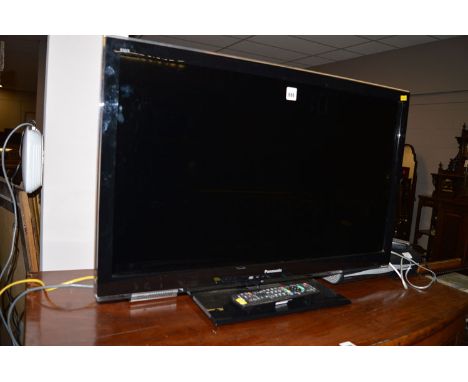 A Panasonic Viera 32" flat screen TV with remote control; together with a Sky HD box and remote control; and a Toshiba video 