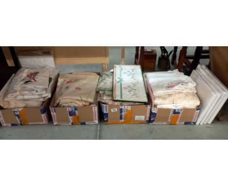 10 pairs of curtains, double and single duvet covers, pillowcases etc, curtain sizes 42" x 80", 42" x 52", 42" x 46", 42" x 4