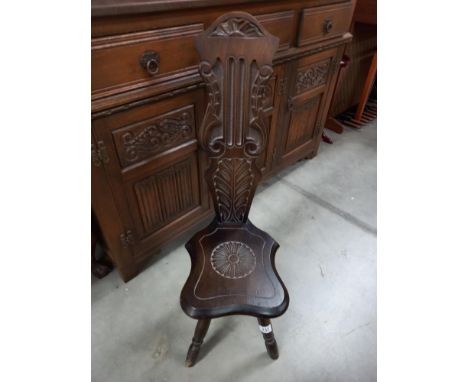 A vintage carved spinning chair COLLECT ONLY