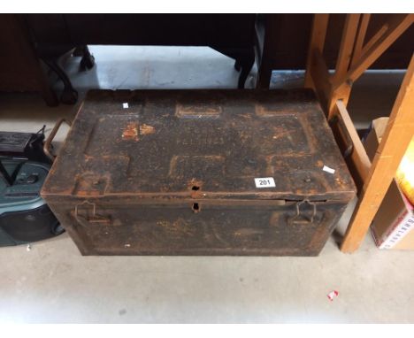 A tin trunk COLLECT ONLY