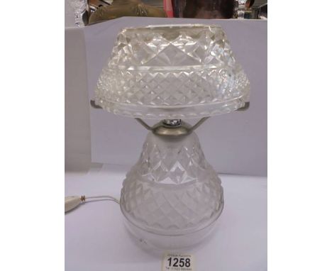 A heavy glass table lamp. COLLECT ONLY.