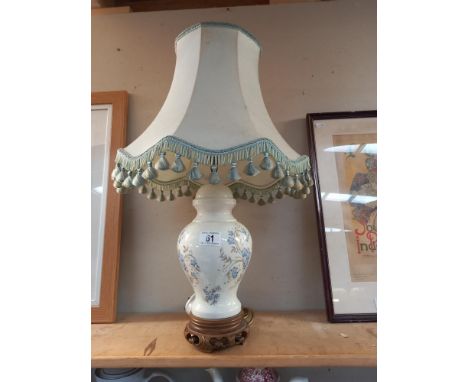 A ceramic table lamp with shade, COLLECT ONLY