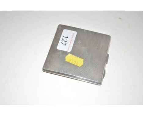 A silver cigarette case with engine turned decoration 