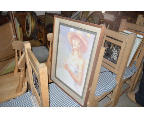 Viv Gilbert, pastel portrait study "Girl in a Straw Hat"