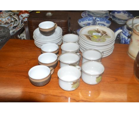 Two sets of Denby tea cups and saucers 