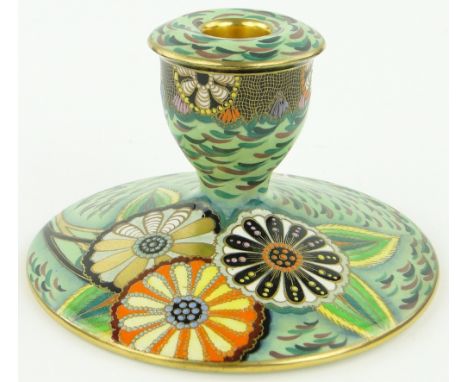 1930s Carltonware "Wagon Wheels" pattern chamberstick,
3812, diameter 5.5".