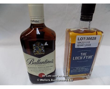 2X BALLANTINES BLENDED SCOTCH WHISKY 70CL AND THE LOCH FYNE BLENDED SCOTCH WHISKY 50CL / GRADE: UNCLAIMED PROPERTY / UNBOXED 
