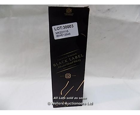 1X BLACK LABEL JOHNNIE WALKER 12YRS SCOTCH WHISKY.1LT / GRADE: UNCLAIMED PROPERTY / BOXED (DC2) {MK221115}