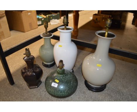 Five various table lamp bases