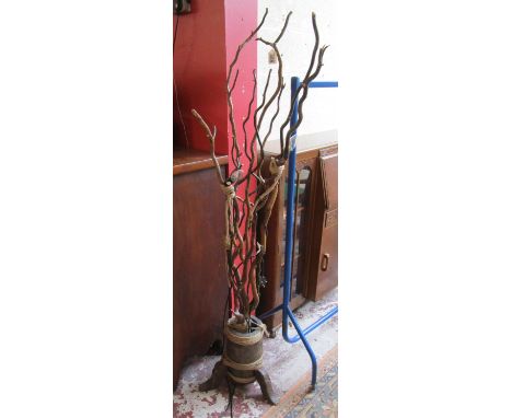 Rustic lamp on antique base