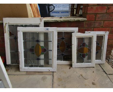 5 leaded light window panels