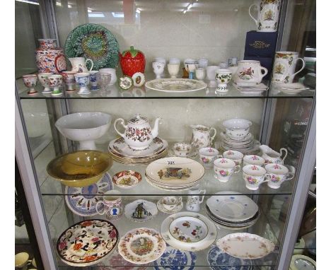 3 shelves of china to include Royal Worcester 