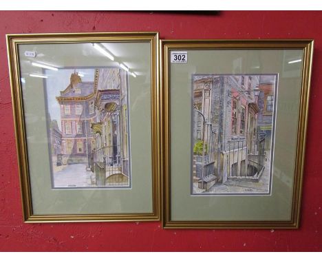 Pair of architectural drawings by J Walsh