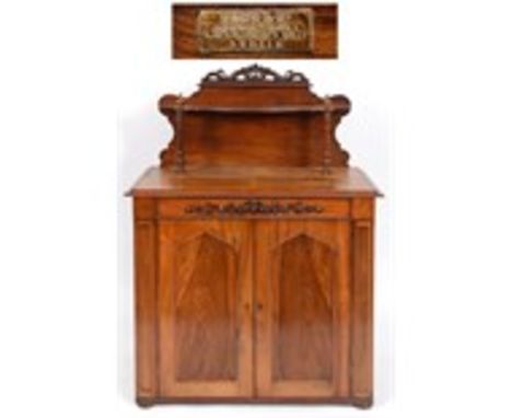 A Ross of Dublin walnut campaign chiffonier, the top veneered in maple, with a Ross & Co brass plaque and Ross & Co paper lab