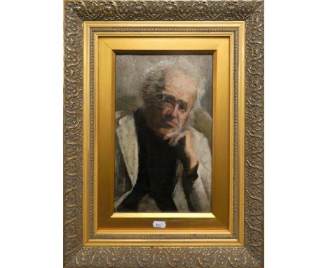 A 20th century, English School, 'Portrait of a Man', oil on canvas, unsigned