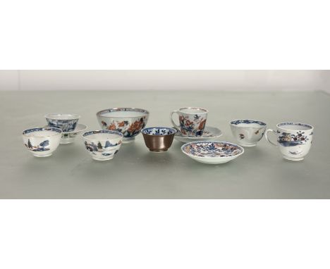 A quantity of Chinese porcelain, mainly eighteenth century, including Imari pallette examples, a Kangxi period Kraak ware blu