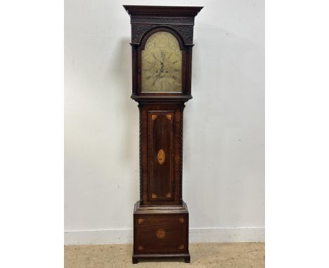A 19thc mahogany and rosewood veneered longcase clock by Mitchell, Alexander &amp; Son, Gorbals, and 10 Gallowgate Street, Gl
