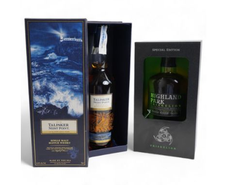 Highland Park Triskelion, special edition single malt Scotch whisky, 70cl, 45.1% vol, boxed and Talisker Neist Point single m