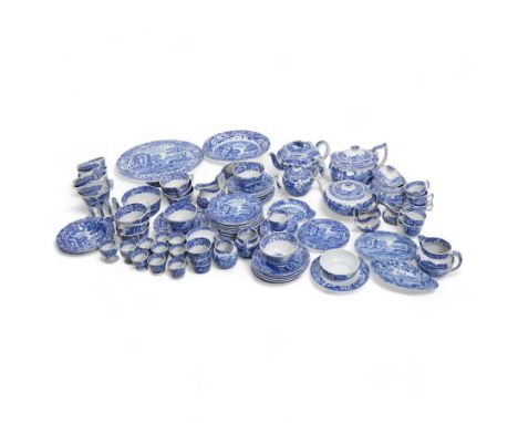 Copeland Spode Italian tea wares including a Robert Burns pattern teapot, six coffee cups & seven saucers, ten teacups & vari
