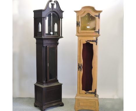 A George III mahogany longcase clock case, 235cm high, together with a modern clock case