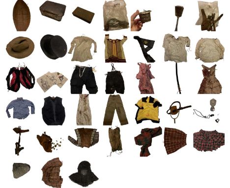 A collection of props and costumes from Action/Drama films including Braveheart (1995), Poseidon (2006), Deadwood (2004 TV Se
