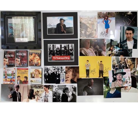 A collection of film and TV autographs: mounted and framed Samuel L Jackson photograph, mounted photograph signed by Danny Bo