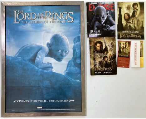 Lord of the Rings memorabilia inc ROTK 'production notes' as issued to journalists, an original 2003 ROTK premiere ticket, Tw