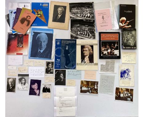 Approx 30 signed items: Lesley Garrett, Howard Ogdon (signed and inscribed book), Evgeny Kissin, Simon Rattle, John Wilson, M