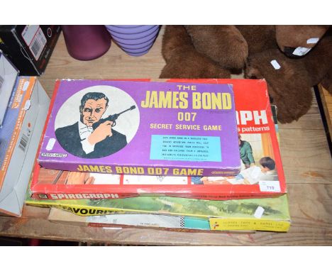 QUANTITY OF VARIOUS VINTAGE GAMES INCLUDING JAMES BOND 007, SPIROGRAPH ETC