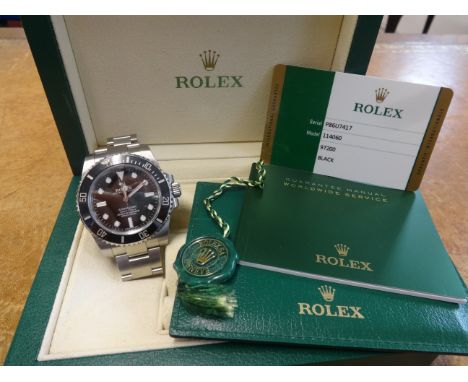 Rolex Submariner, 2015, a well kept gents Oyster stainless steel wristwatch, Model 114060, 97200 black, serial P86U7417, with