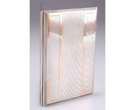 A GEORGE VI SILVER CIGARETTE CASE by S J Rose &amp; Son, London 1938, rectangular, engine-turned engraving front and back, an