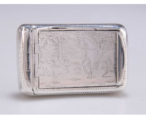 A GEORGE III SILVER SNUFF BOX by Thropp &amp; Taylor, Birmingham 1812, rounded rectangular, shaped for the pocket, the back w