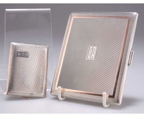 A GEORGE V SILVER CARD CASE AND A GEORGE VI SILVER CIGARETTE CASE the cigarette case by Mappin &amp; Webb Ltd, Birmingham 195