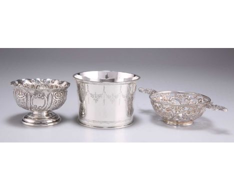 THREE SMALL SILVER BOWLS, VICTORIAN AND LATER the first by Frederick Sibray &amp; Job Frank Hall, London 1892, the twin-handl