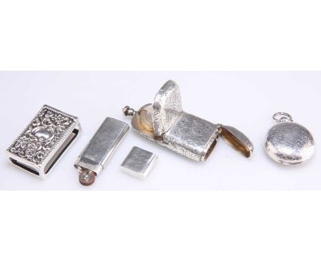 A SMALL MIXED GROUP OF SILVER, 20TH CENTURY including a vesta and sovereign case combination, by Rolason Brothers, Birmingham