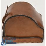 Hardy block leather 'D' reel case for 4" Silex No 2. Good stitching (missing buckle), previous