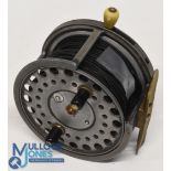 Hardy Bros "The Silex No 2" casting reel, 4 1/2" extra wide spool with jewel bearings, twin black