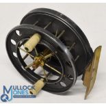 S Allcock & Co Ltd "The Allcock Aerial" alloy centre pin/trotting reel, 3 1/2" ventilated caged