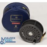 Hardy Bros "Marquis Salmon No 2" alloy fly reel 4 1/8" ventilated spool with 2 screw latch, black