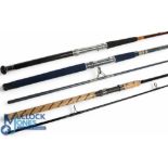Shakespeare Trion Reyalty spin carbon rod, 9ft 2pc 22" handle, up locking reel seat, lined rings,