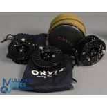 Orvis Battenkill III mid arbor alloy trout fly reel with 2 spare spools, 3 1/4" ventilated frame and