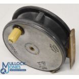 Hardy Bros "Perfect" contracted alloy trout fly reel, stamped open oval - Hardy Patent Perfect and