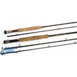 A custom built Country Lines Special carbon trout fly rod, 8ft 2pc, line 4/5#, alloy up locking reel