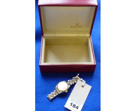 A ladies Rolex Oyster Perpetual Date-Just Bi Metal (gold and stainless steel) Wristwatch, gold coloured dial with baton marke