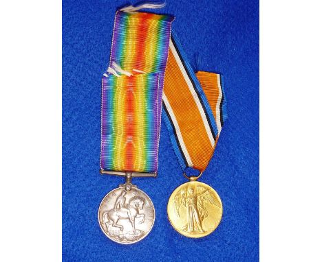 Two First World War Medals, the Victory Medal and the British Silver Medal, the British Medal awarded to Private W.E. Powell 