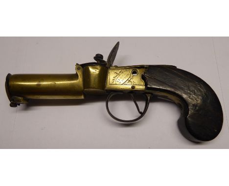 A 19th Century box lock Pistol by Ryan & Watson converted probably for use as a table lighter. 