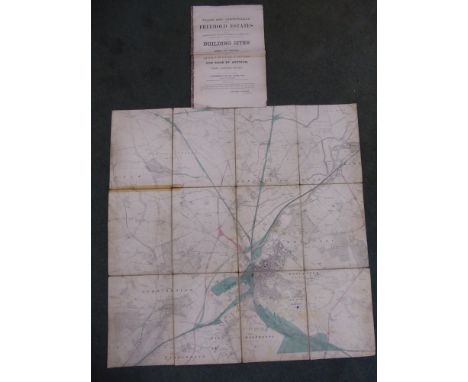 An old Ordnance Survey Folding Map of Doncaster in a scale of 6" to 1 statute mile, and a set of auction plans and particular