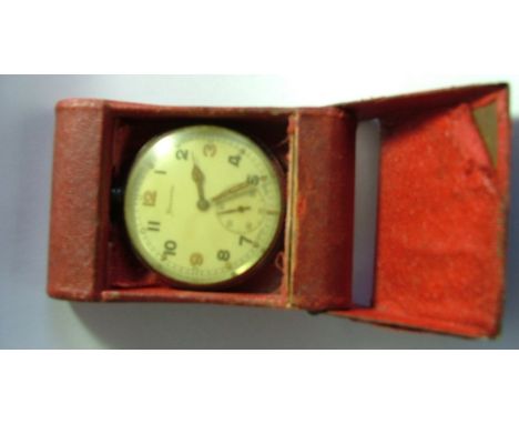 A vintage Helvetia military Pocket Watch (Arrow, GS/TP, P74120) in original red travelling case.